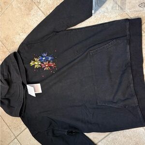 Chrome Hearts Black Hoodie with Colorful Floral Design
